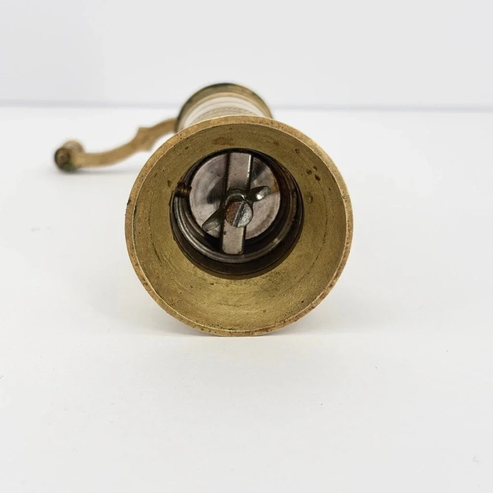 Brass Turkish-Style Hand Crank Coffee Pepper Spice Grinder 7 Inch